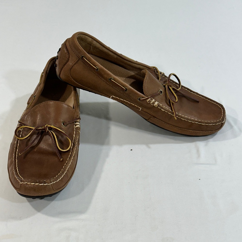 Polo Ralph Lauren Wyndings Men 11.5 D Brown Leather Driving Loafers Moc Toe Shoe
